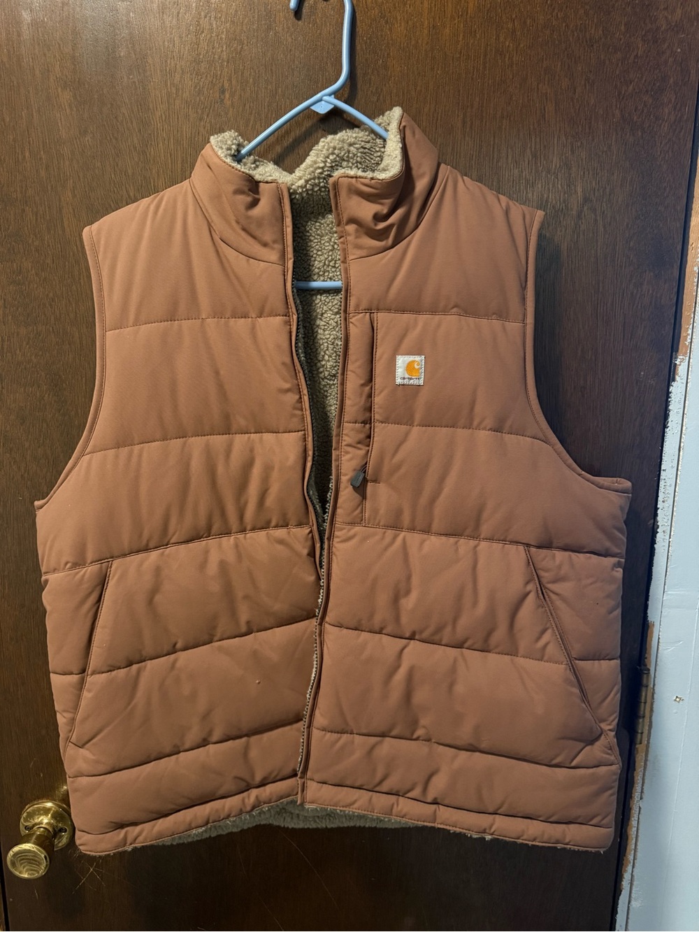 Carhartt Brown Quilted Sherpa-Lined Vest